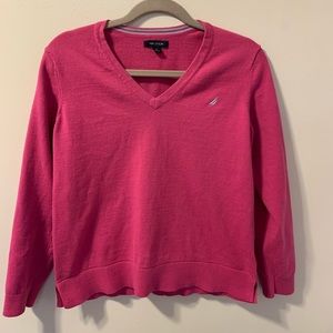 Nautica Pull Over V-Neck Sweater Size L